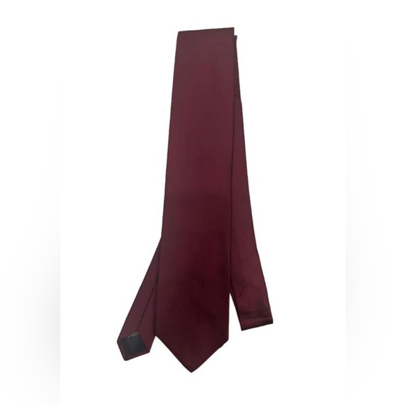 BROOKS BROTHER Silk Solid  Burgundy Tie BRAND NEW - Picture 2 of 5